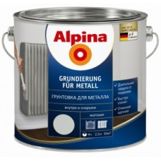 Грунтовка для металла Alpina Grundierung fuer Metall, алкидная, 750 мл / 1,043 кг
